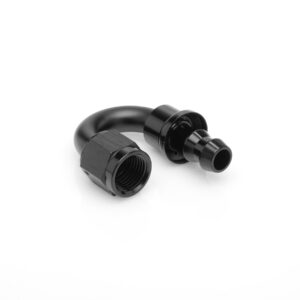-06 180 Degree Push Fit Hose End Black