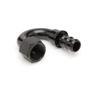 -12 180 Degree Push Fit Hose End Black
