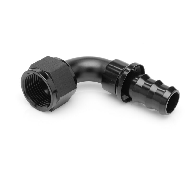 -12 90 Degree Push Fit Hose End Black