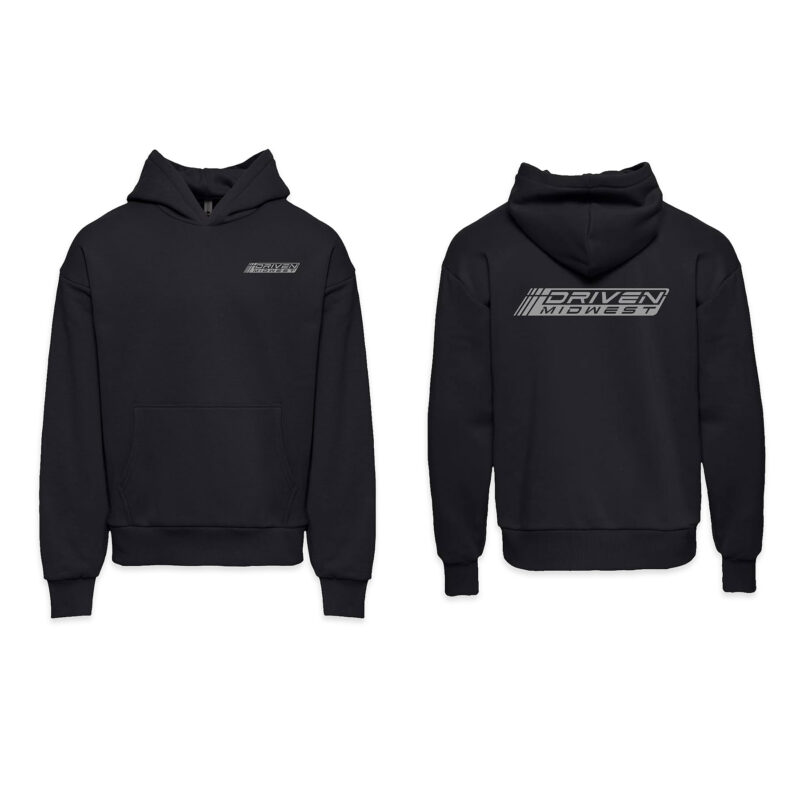 Driven Midwest Heavyweight Hoodie - Black - Gray Logo - Adult 2X-Large