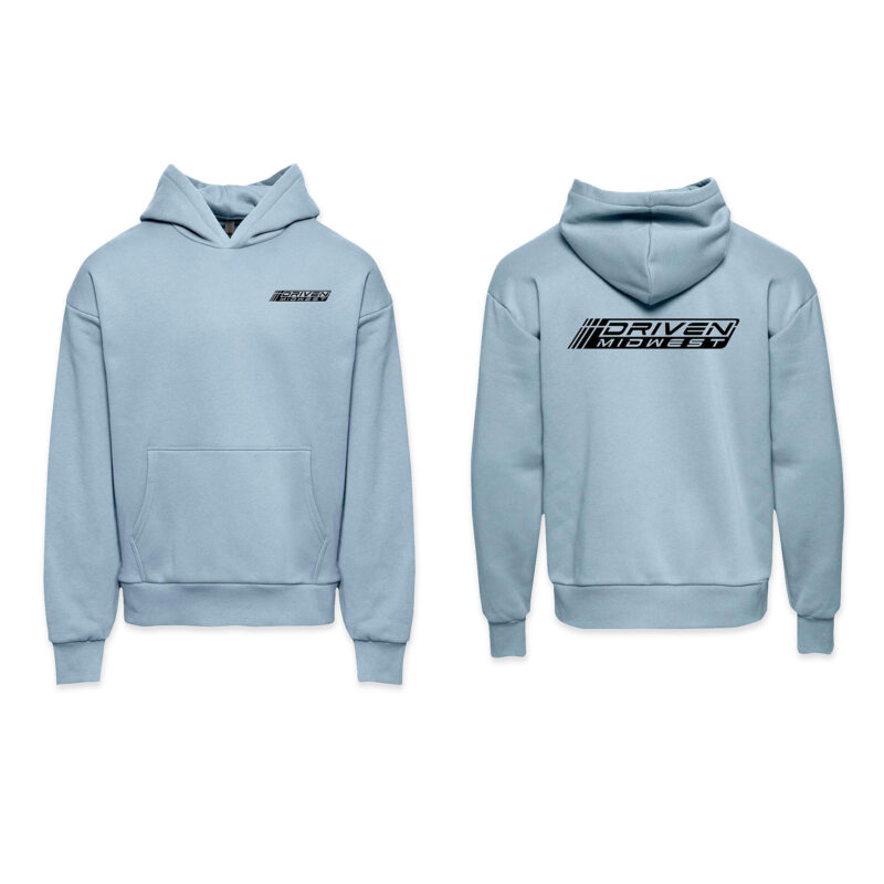 Driven Midwest Heavyweight Hoodie - Stonewash Denim - Black Logo - Adult 2X-Large