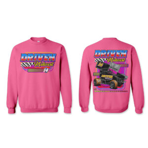 Driven Midwest Sweatshirt - Hot Pink - Retro Logo - Youth X-Small
