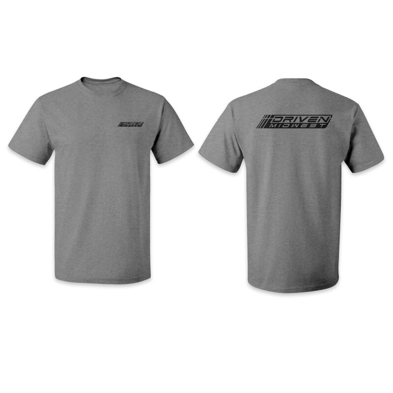 Driven Midwest T-Shirt - Gray - Black Logo - Adult Small