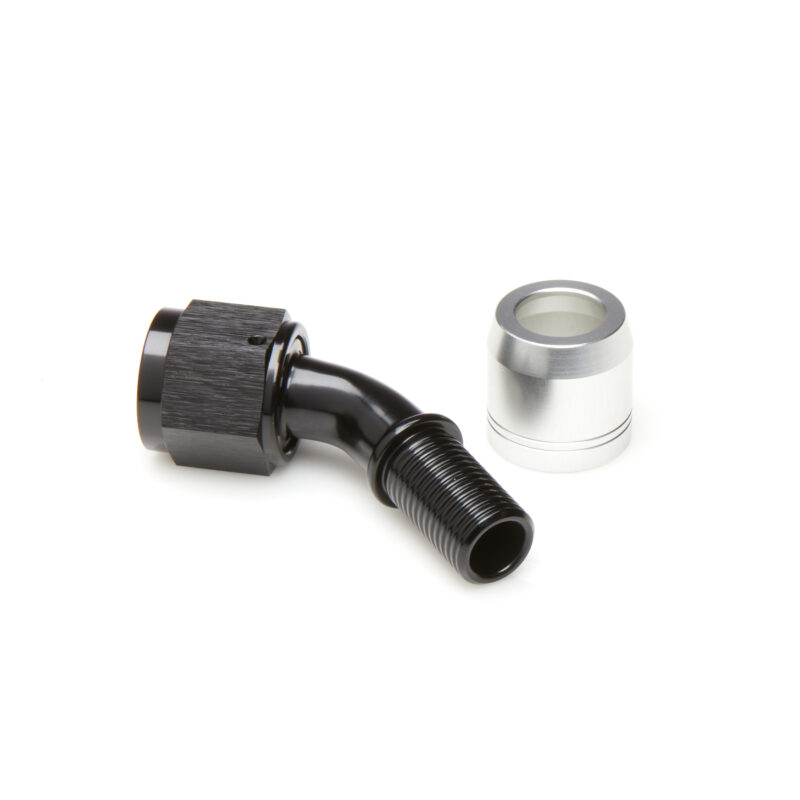 -08 45 Black Crimp Hose End KR PTFE Hose